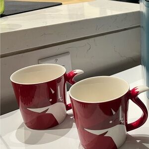 Starbucks Red and White Mugs Ceramic Dining Set